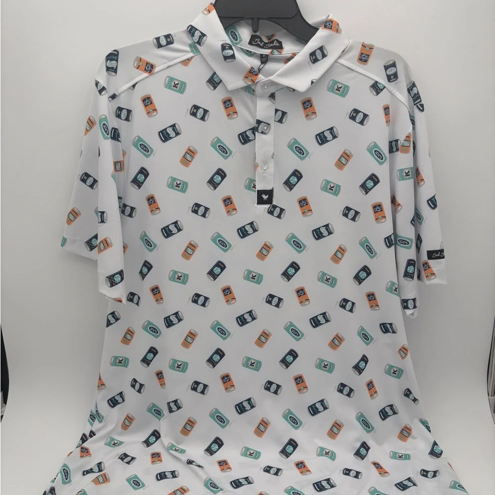 NWT Mens Bad Birdie Size XL Crushable Pattern Core Performance Polo Shirt Top - Picture 3 of 6